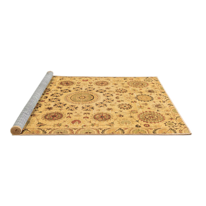 Sideview of Machine Washable Abstract Brown Modern Rug, wshabs3915brn