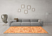 Machine Washable Abstract Orange Modern Area Rugs in a Living Room, wshabs3915org