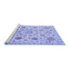 Sideview of Machine Washable Abstract Blue Modern Rug, wshabs3915blu