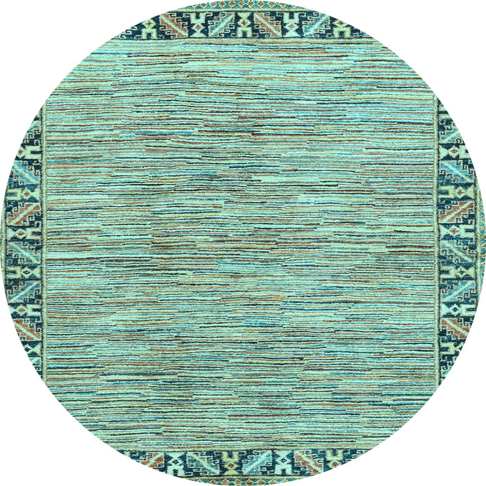 Round Machine Washable Abstract Light Blue Modern Rug, wshabs3916lblu