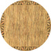 Round Abstract Brown Modern Rug, abs3916brn