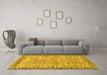 Machine Washable Abstract Yellow Modern Rug in a Living Room, wshabs3916yw