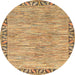 Round Machine Washable Abstract Light Brown Rug, wshabs3916