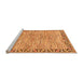 Sideview of Machine Washable Abstract Orange Modern Area Rugs, wshabs3916org