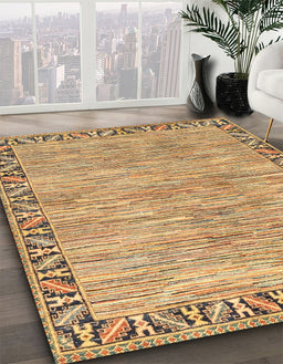 Abstract Light Brown Modern Rug in Family Room, abs3916
