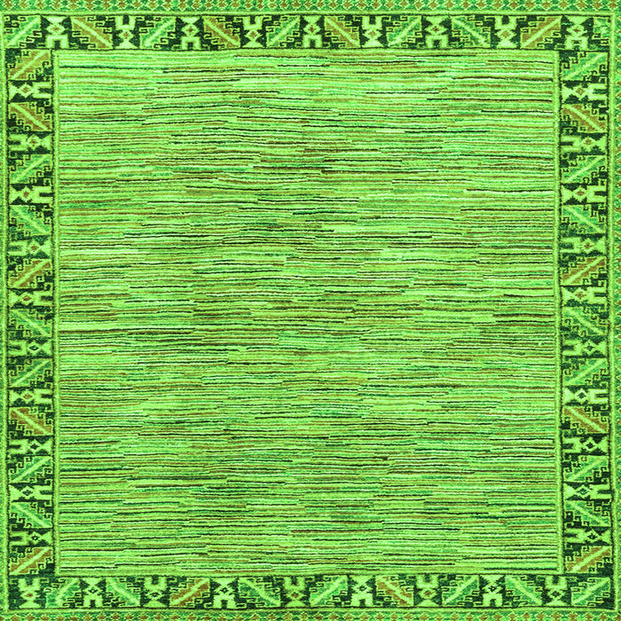 Square Machine Washable Abstract Green Modern Area Rugs, wshabs3916grn