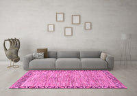 Machine Washable Abstract Pink Modern Rug, wshabs3916pnk