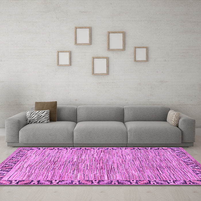 Machine Washable Abstract Purple Modern Area Rugs in a Living Room, wshabs3916pur