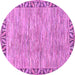 Round Machine Washable Abstract Purple Modern Area Rugs, wshabs3916pur