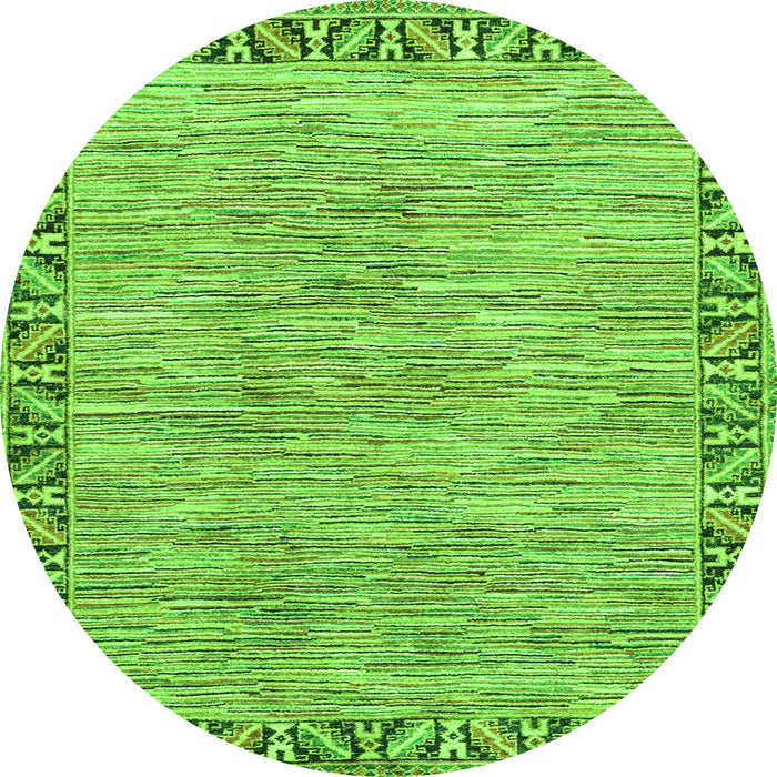 Round Abstract Green Modern Rug, abs3916grn