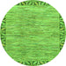 Round Abstract Green Modern Rug, abs3916grn