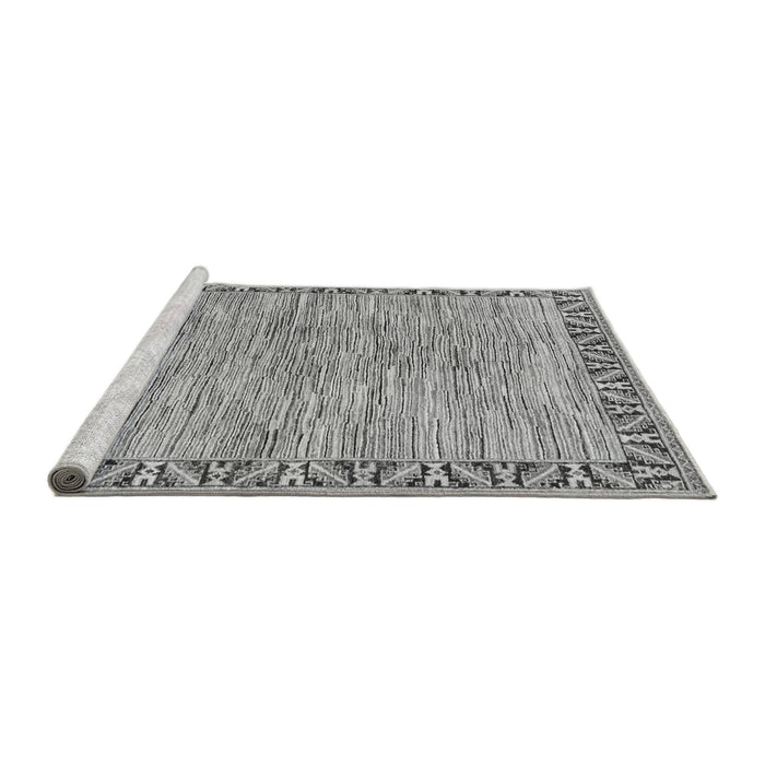 Sideview of Machine Washable Abstract Gray Modern Rug, wshabs3916gry