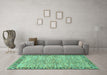 Machine Washable Abstract Turquoise Modern Area Rugs in a Living Room,, wshabs3916turq