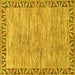 Square Abstract Yellow Modern Rug, abs3916yw