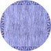 Round Machine Washable Abstract Blue Modern Rug, wshabs3916blu