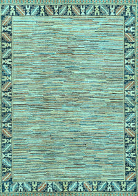 Abstract Light Blue Modern Rug, abs3916lblu