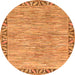 Round Machine Washable Abstract Orange Modern Area Rugs, wshabs3916org