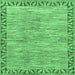 Square Machine Washable Abstract Emerald Green Modern Area Rugs, wshabs3916emgrn