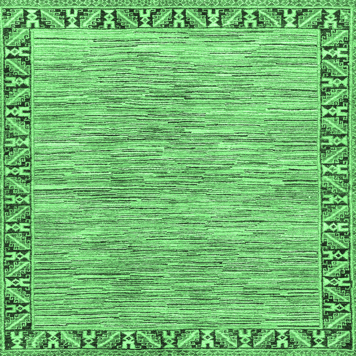 Square Abstract Emerald Green Modern Rug, abs3916emgrn