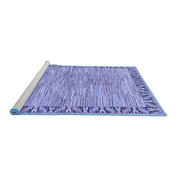 Sideview of Machine Washable Abstract Blue Modern Rug, wshabs3916blu