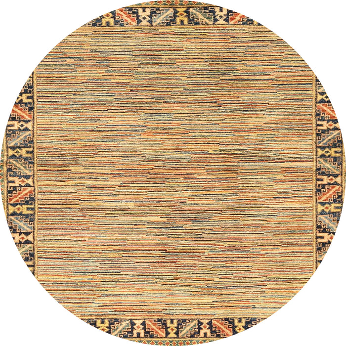 Round Abstract Light Brown Modern Rug, abs3916