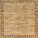 Square Machine Washable Abstract Light Brown Rug, wshabs3916