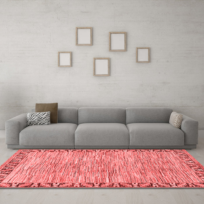 Modern Red Washable Rugs