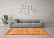 Machine Washable Abstract Orange Modern Area Rugs in a Living Room, wshabs3916org