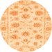 Round Oriental Orange Traditional Rug, abs3917org