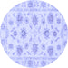 Round Oriental Blue Traditional Rug, abs3917blu