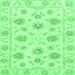 Square Machine Washable Oriental Emerald Green Traditional Area Rugs, wshabs3917emgrn