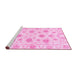 Sideview of Machine Washable Oriental Pink Traditional Rug, wshabs3917pnk