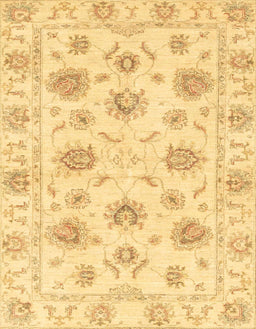 Abstract Chrome Gold Yellow Oriental Rug, abs3917