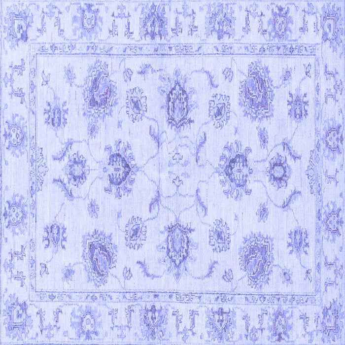 Square Machine Washable Oriental Blue Traditional Rug, wshabs3917blu