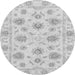 Round Machine Washable Oriental Gray Traditional Rug, wshabs3917gry