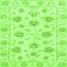 Square Machine Washable Oriental Green Traditional Area Rugs, wshabs3917grn