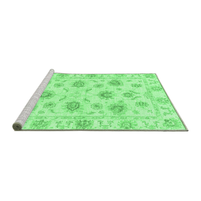 Sideview of Machine Washable Oriental Emerald Green Traditional Area Rugs, wshabs3917emgrn