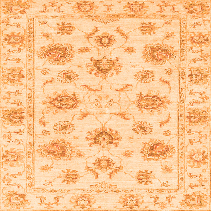 Square Machine Washable Oriental Orange Traditional Area Rugs, wshabs3917org