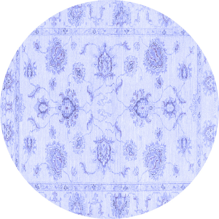 Round Oriental Blue Traditional Rug, abs3918blu