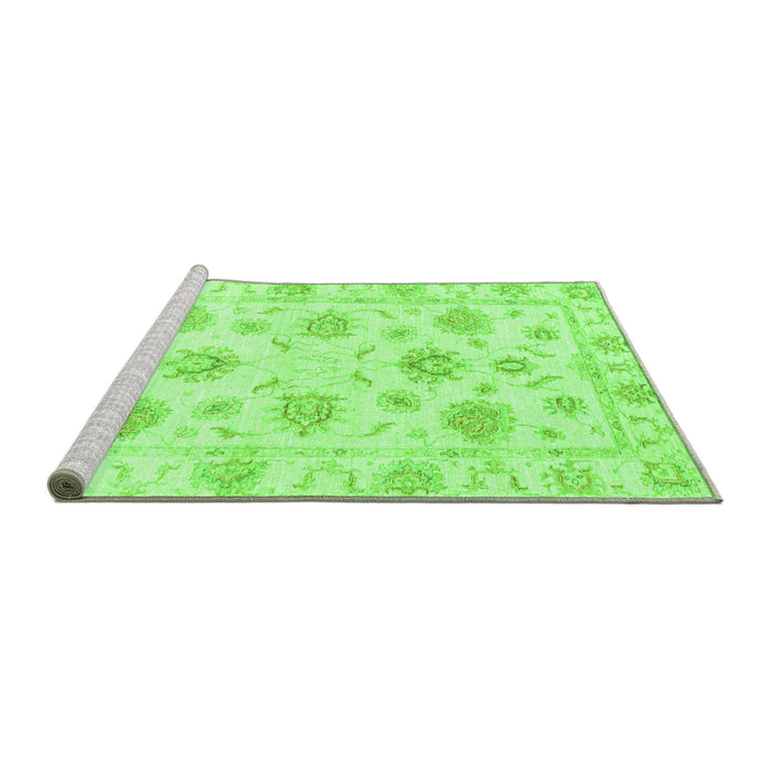 Sideview of Machine Washable Oriental Green Traditional Area Rugs, wshabs3918grn
