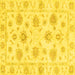 Square Oriental Yellow Traditional Rug, abs3918yw