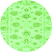 Round Oriental Green Traditional Rug, abs3918grn