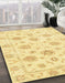 Machine Washable Abstract Mustard Yellow Rug in a Family Room, wshabs3918