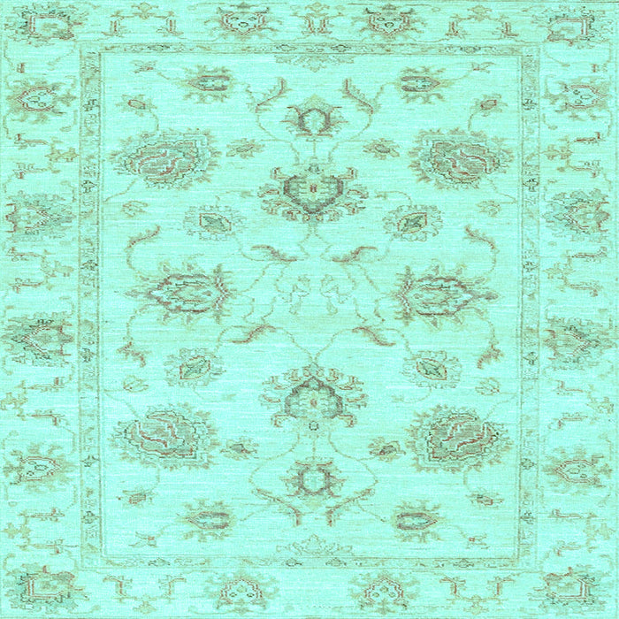 Square Machine Washable Oriental Light Blue Traditional Rug, wshabs3918lblu