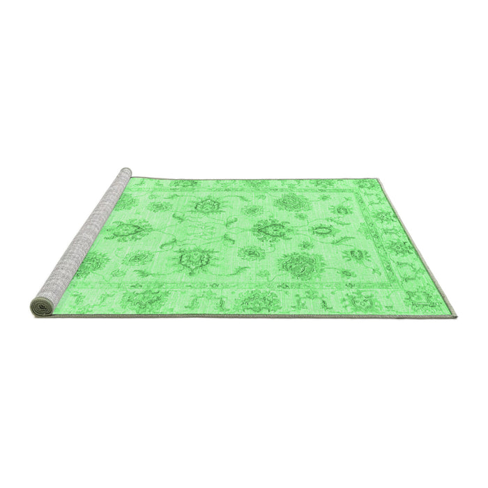 Sideview of Machine Washable Oriental Emerald Green Traditional Area Rugs, wshabs3918emgrn