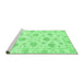 Sideview of Machine Washable Oriental Emerald Green Traditional Area Rugs, wshabs3918emgrn