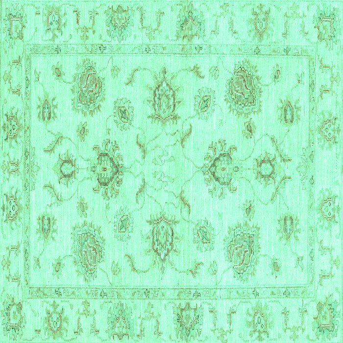 Square Oriental Turquoise Traditional Rug, abs3918turq