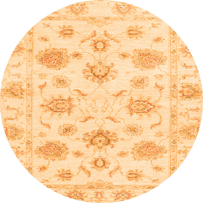 Round Oriental Orange Traditional Rug, abs3918org