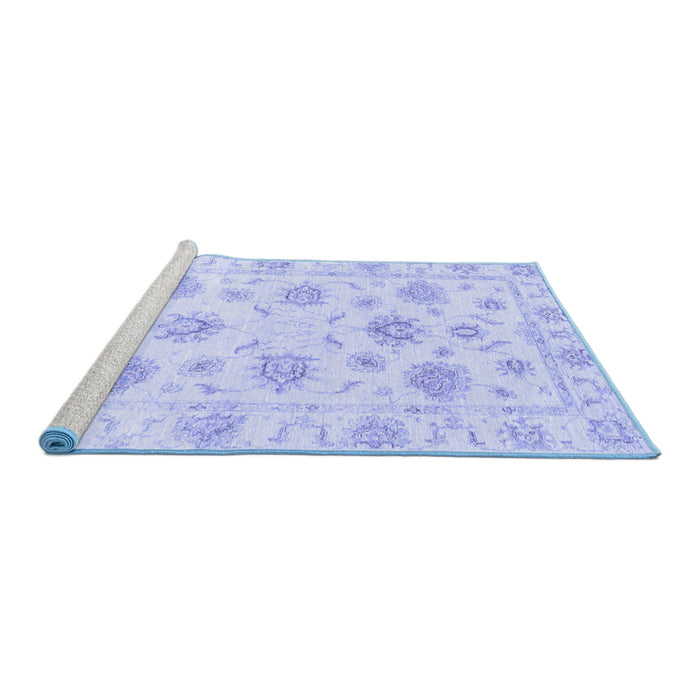 Sideview of Machine Washable Oriental Blue Traditional Rug, wshabs3918blu