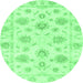 Round Oriental Emerald Green Traditional Rug, abs3918emgrn